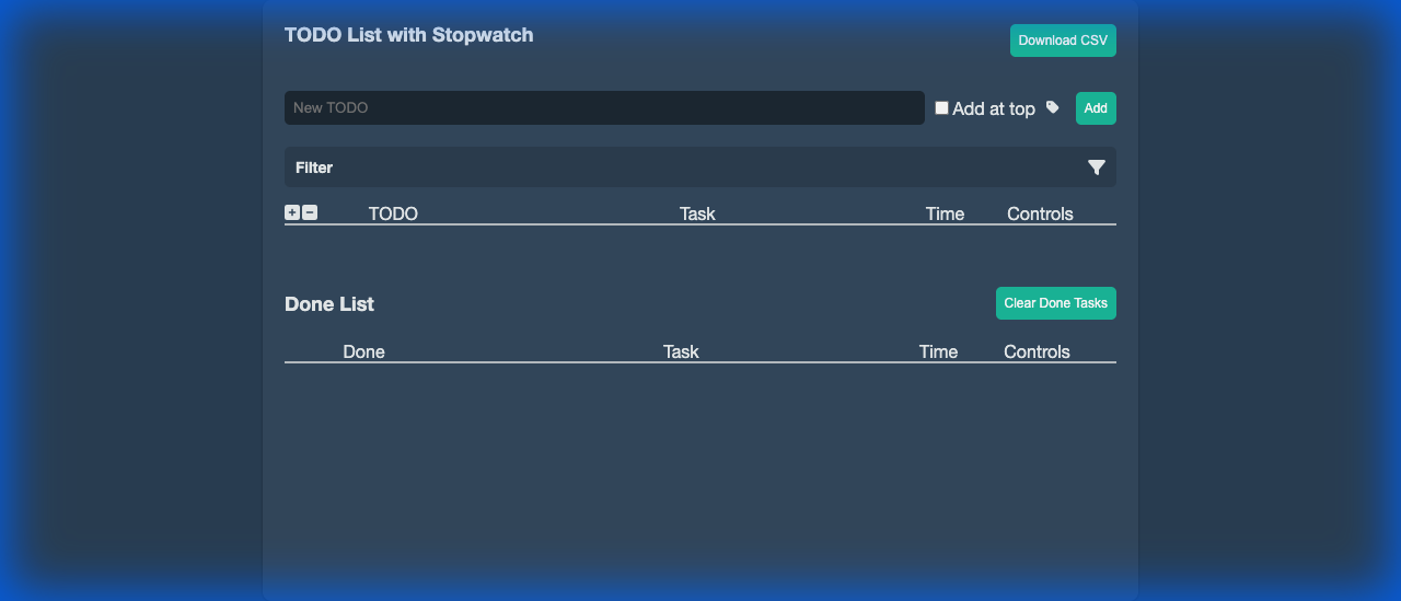Main TODO List Interface